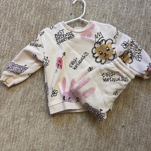 Zara Kids Graphic Sweatshirt and Pants Set